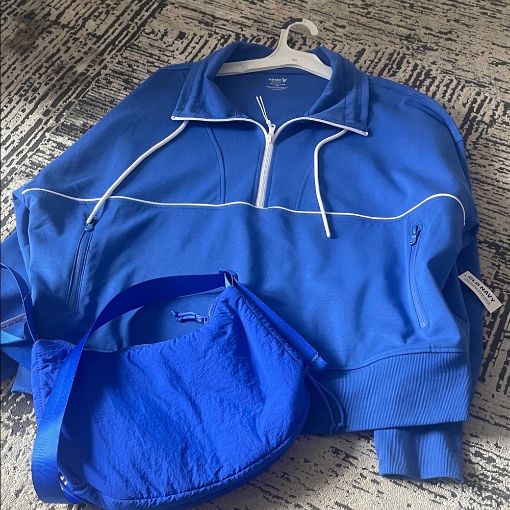 Old Navy Active Blue Zip-Up Jacket & Matching Crossbody